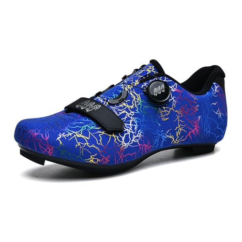 Hixingo Fahrradschuhe Herren SPD SPD-SL Damen Rennradschuh MTB Radsportschuhe Mountainbike Schuhe Sneaker Atmungsaktive Komfortabel Outdoor-Radschuhe Fahrrad Schuhe, Kompatibles (Blau,43) von Hixingo