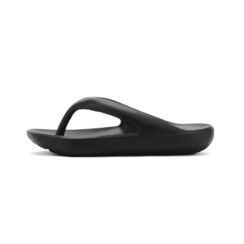 Hixingo Flip Flops Damen, Slip on Flip Flops Sommer Rutschfest und Leichte Flipflops, Damen Sandalen Bequem mit Texturierten Sohlen für Strand,34-40EU (Schwarz,35) von Hixingo