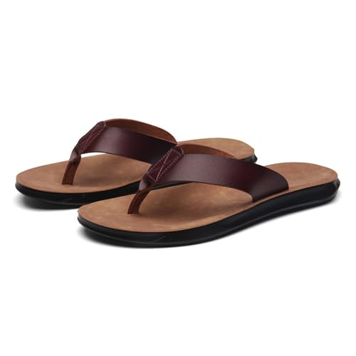 Hixingo Flip Flops Damen Elegant Minimalistisch, Bequem & Weich Flip Flops Damen Sommer Leicht Rutschfest Flipflops Zehentrenner Sandalen damen Sommer für Strand, Größe 38-47 (Kaffee,41) von Hixingo