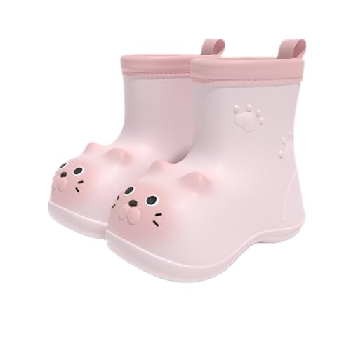 Hixingo Gummistiefel Kinder, Rutschfeste Bequeme Regenschuhe für Kleinkinder Jungen Mädchen, 3-15 Jahre Alt Unisex Leichte Wasserdichte Non-Slip Regenstiefel (Jugendrosa,22) von Hixingo