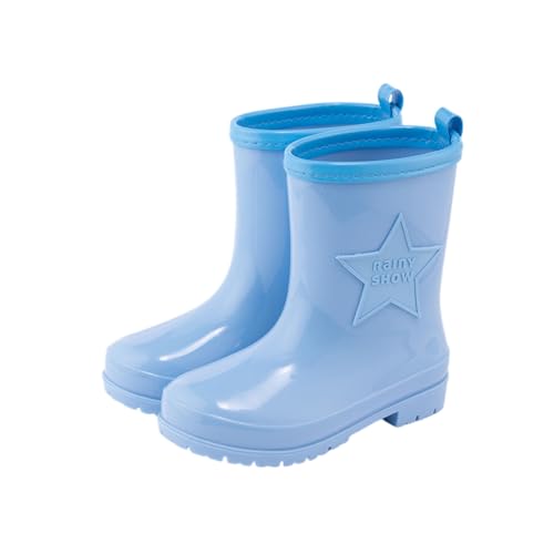 Hixingo Gummistiefel Kinder, Rutschfeste Sohle Regenstiefel Kinder, Leichte Wasserdichte Gummistiefel Mädchen Jungen (Himmelblau,36) von Hixingo