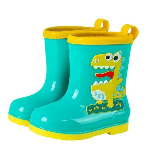 Hixingo Gummistiefel Kinder Leichte Rutschfeste Bequeme Regenschuhe für Kleinkinder Jungen Mädchen, 1-6 Jahre Alt Unisex Wasserdichte Non-Slip Regenstiefel (Grün,32/33) von Hixingo