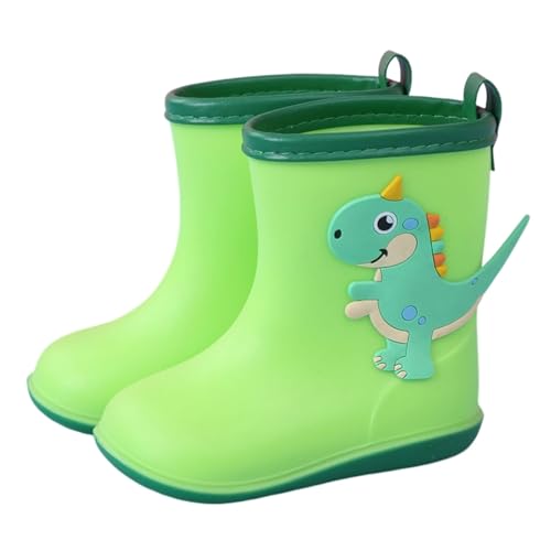 Hixingo Gummistiefel Kinder Leichte Rutschfeste Bequeme Regenschuhe für Kleinkinder Jungen Mädchen, 1-6 Jahre Alt Unisex Wasserdichte Non-Slip Regenstiefel (Grüner Dinosaurier,29) von Hixingo