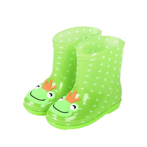 Hixingo Gummistiefel Kinder Leichte Rutschfeste Bequeme Regenschuhe für Kleinkinder Jungen Mädchen, 1-6 Jahre Alt Unisex Wasserdichte Non-Slip Regenstiefel (Grüner Frosch,28) von Hixingo
