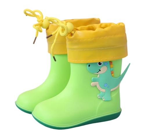 Hixingo Gummistiefel Kinder Leichte Rutschfeste Bequeme Regenschuhe für Kleinkinder Jungen Mädchen, 1-6 Jahre Alt Unisex Wasserdichte Non-Slip Regenstiefel (Grüner Samt,27) von Hixingo