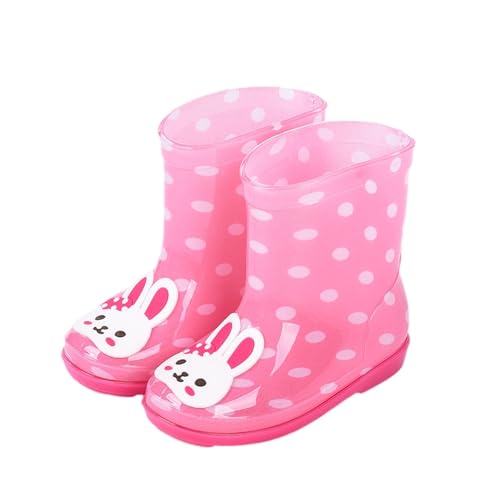 Hixingo Gummistiefel Kinder Leichte Rutschfeste Bequeme Regenschuhe für Kleinkinder Jungen Mädchen, 1-6 Jahre Alt Unisex Wasserdichte Non-Slip Regenstiefel (Rosa Hase,24) von Hixingo