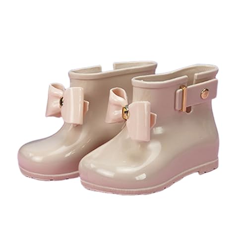 Hixingo Gummistiefel Kinder Mädchen Rutschfest, Niedlich Regenstiefel Regenschuhe Leicht, Stiefel Mädchen, Regenstiefel Wasserdicht (Aprikose,29) von Hixingo