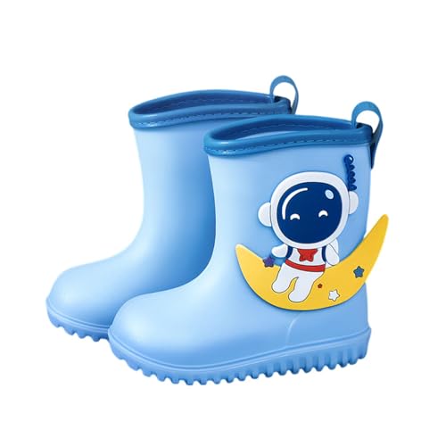Hixingo Gummistiefel Kinder Unisex Rutschfest, Dinosaurier Karikatur Regenstiefel Regenschuhe Jungen Leicht, Gummistiefel Mädchen, Halbhohe Regenstiefel Wasserdicht (Astronaut,22) von Hixingo