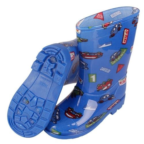 Hixingo Gummistiefel Kinder Unisex Rutschfest, Karikatur Regenstiefel Regenschuhe Jungen Leicht, Gummistiefel Mädchen, Halbhohe Regenstiefel Wasserdicht (Auto,18) von Hixingo