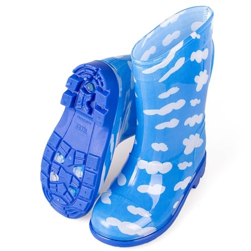 Hixingo Gummistiefel Kinder Unisex Rutschfest, Karikatur Regenstiefel Regenschuhe Jungen Leicht, Gummistiefel Mädchen, Halbhohe Regenstiefel Wasserdicht (Wolke,22) von Hixingo