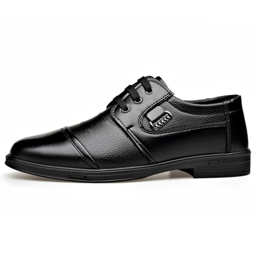 Hixingo Herren Anzugschuhe Schwarz Leder Business Herren Businessschuhe Derby Schuhe Brogues Lässige Bequeme Elegant Lederschuhe Hochzeitsschuhe (R69# schwarz,39) von Hixingo