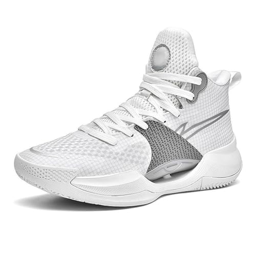 Hixingo Herren Basketballschuhe Sportschuhe Erwachsene Sneaker, Turnschuhe Anti-Rutsch Laufschuhe Jungen Basketball Schuhe, Unisex Walkingschuhe für Mädchen Damen (weiß,40) von Hixingo