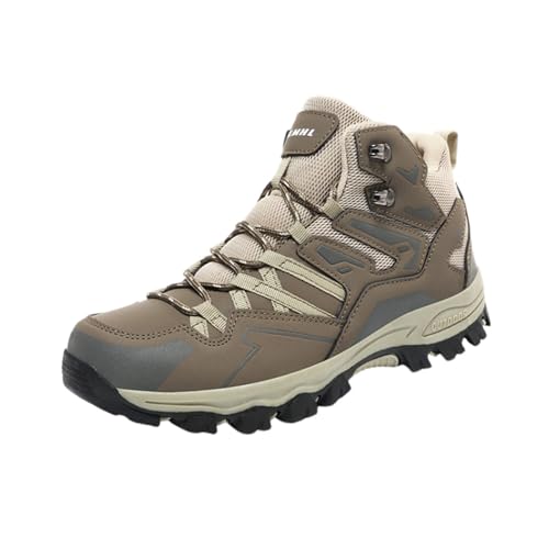 Hixingo Herren Trekkingschuhe, Atmungsaktiv & Rutschfest, Braun, 42 EU, Unisex, Wanderschuhe, Outdoor, Abenteuer, Alle Jahreszeiten von Hixingo