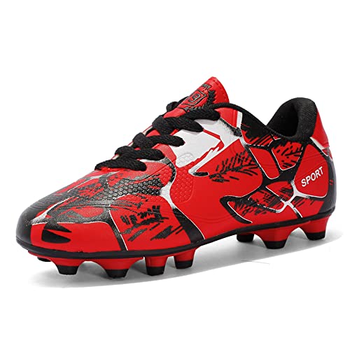 Hixingo Kinder Fussballschuhe für Jungen und Mädchen Athletics Trainingsschuhe Leicht Sportschuhe rutschfest Atmungsaktive Fussballschuhe für Draußen/Halle Fussball Plätze von Hixingo