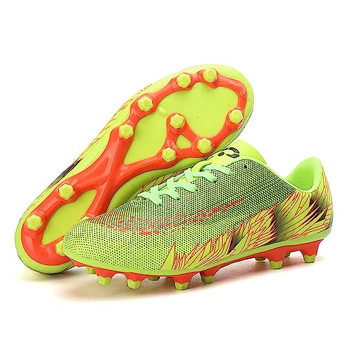 Hixingo Kinder Herren Fussballschuhe Mode AG Spike Trainingsschuhe Leicht Professionelle Turnschuhe Outdoor Sportschuhe Atmungsaktive Bequeme Teenager Football Schuhe von Hixingo