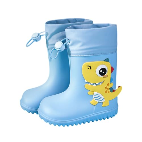 Hixingo Kinder Unisex Gummistiefel Rutschfest, Karikatur Regenstiefel Regenschuhe Jungen Leicht, Gummistiefel Mädchen, Halbhohe Regenstiefel Wasserdicht (Dinosaurier,19) von Hixingo
