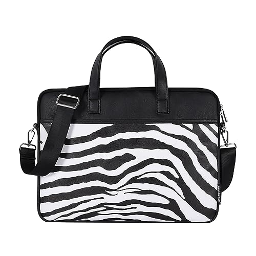 Hixingo Laptop-Handtasche für Frauen 13 14 15 Zoll Zebradruck Aktentasche Große Computer-Umhängetasche Professionelle Arbeitstasche Messenger Bag Laptoptasche Schultertasche Kompatibel (13 Zoll,D) von Hixingo