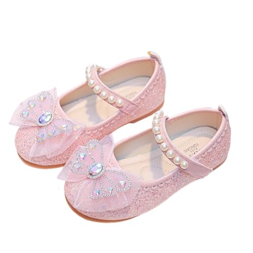 Hixingo Prinzessin Schuhe Mädchen Verkleidung, Mary Jane Sandalen Prinzessin Hochzeit Party Schuhe Pumps für Kinder Bühnenoutfits & Festliche Anlässe,Stil RX116 (Rosa,34) von Hixingo