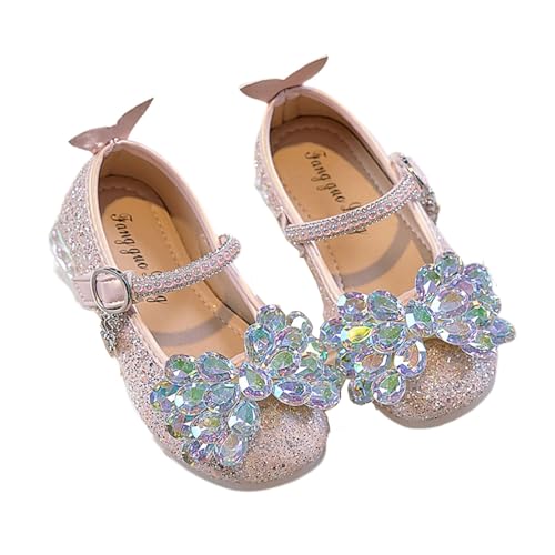 Hixingo Prinzessin Schuhe Mädchen Verkleidung, Mary Jane Sandalen Prinzessin Hochzeit Party Schuhe Pumps für Kinder Bühnenoutfits & Festliche Anlässe,Stil RX189 (Rosa,31) von Hixingo