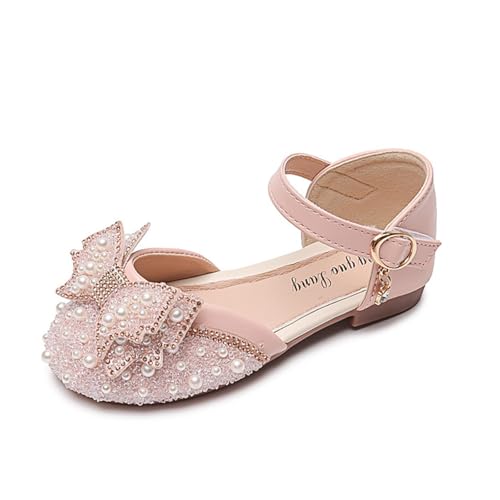 Hixingo Prinzessin Schuhe Mädchen Verkleidung, Mary Jane Sandalen Prinzessin Hochzeit Party Schuhe Pumps für Kinder Bühnenoutfits & Festliche Anlässe,Stil RX66 (Rosa,33) von Hixingo