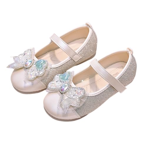 Hixingo Prinzessin Schuhe Mädchen Verkleidung, Mary Jane Sandalen Prinzessin Hochzeit Party Schuhe Pumps für Kinder Bühnenoutfits & Festliche Anlässe,Stil S13 (Beige,34) von Hixingo