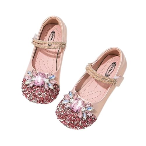 Hixingo Prinzessin Schuhe Mädchen Verkleidung 23-33, Schneeflocken Mary Jane Sandalen Prinzessin Hochzeit Party Schuhe Pumps für Kinder Bühnenoutfits & Festliche Anlässe (Rosa,28) von Hixingo