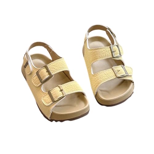 Hixingo Sandalen Mädchen Kinder 23-34, Sommerschuhe Mädchen Leicht Kindersandalen Sommer Rutschfest Weich Atmungsaktiv Mode für Outdoor Trekking Strand (JW26 Gelb,23) von Hixingo