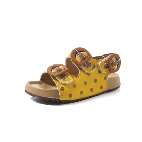 Hixingo Sandalen Mädchen Kinder 24-34, Sommerschuhe Mädchen Leicht Kindersandalen Sommer Rutschfest Weich Atmungsaktiv Mode für Outdoor Trekking Strand (JW02 Gelb,24) von Hixingo