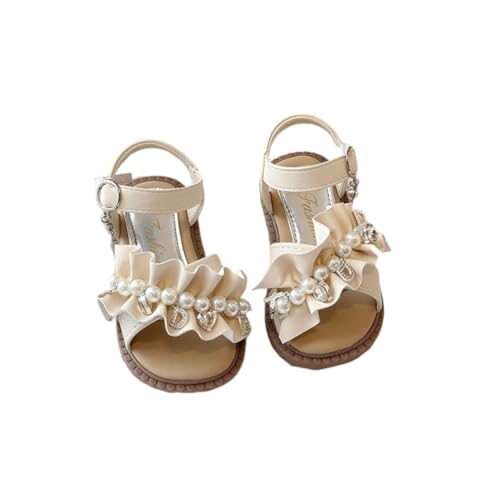 Hixingo Sandalen Mädchen Offene Zehen Trekking Wandern Sommer Sportsandalen Outdoor Schuhe Atmungsaktiv Kinder Mädchen Sommerschuhe Mode Turnschuhe 23-34EU (Perlen Beige,25) von Hixingo