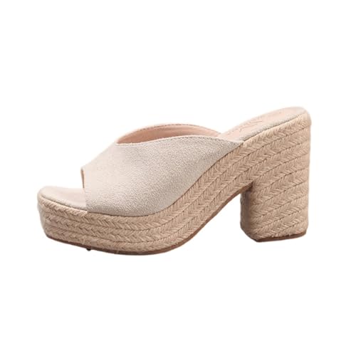Hixingo Sandalen Sommer Damen 2025, Damen Sandalen Sommer mit Platform Absatz 4 CM Elegant Bequem Frauen Sommerschuhe Sportlich Peep Toe Outdoorsandalen (43,Motiv 3) von Hixingo