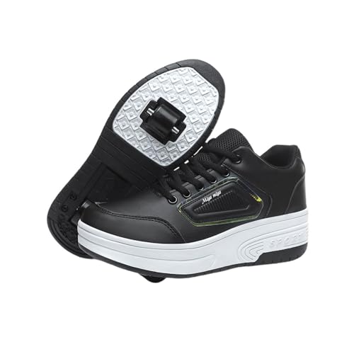Hixingo Schuhe mit Rollen für Jungen Mädchen Kinder, Rollschuhe Schuhe Turnschuhe mit 2 Rollen, Skateboardschuhe Kinderschuhe, 2 In 1 Multifunktionale Sneaker mit Rollen von Hixingo