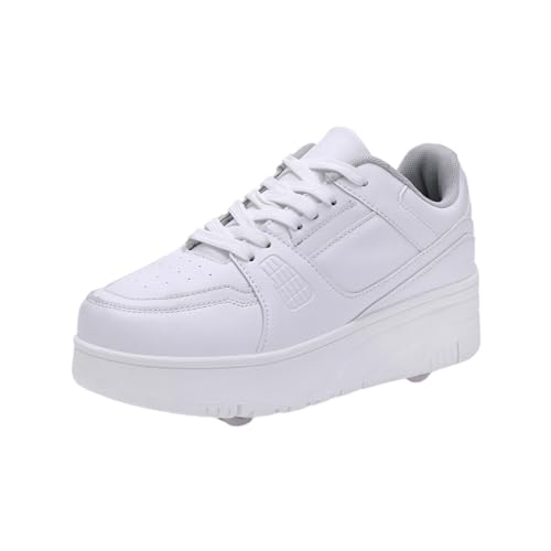 Hixingo Schuhe mit Rollen für Mädchen Jungen Kinder, Rollschuhe Schuhe Turnschuhe mit 4 Rollen, Einfarbig Skateboardschuhe Kinderschuhe, 2 In 1 Multifunktionale Sneaker mit Rollen von Hixingo