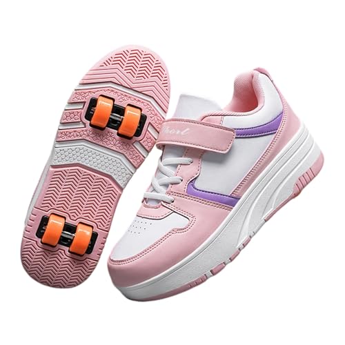 Hixingo Schuhe mit Rollen für Mädchen Jungen Kinder, Rollschuhe Schuhe Turnschuhe mit 4 Rollen, Schwarz & Rosa Skateboardschuhe Kinderschuhe Haken und Schlaufe Multifunktionale Sneaker Hixingo Schuhe mit Rollen für Mädchen Jungen Kinder, Rollschuhe Schuhe Turnschuhe mit 4 Rollen, Schwarz & Rosa Skateboardschuhe Kinderschuhe Haken und Schlaufe Multifunktionale Sneaker von Hixingo