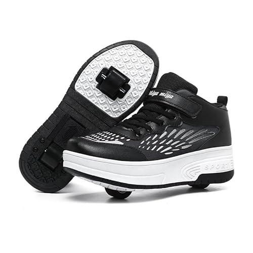 Hixingo Schuhe mit Rollen für Mädchen Jungen Kinder, Rollschuhe Schuhe Turnschuhe mit Rollen, Atmungsaktives Multifunktionale Skateboardschuhe Kinderschuhe Haken und Schlaufe Sneaker von Hixingo