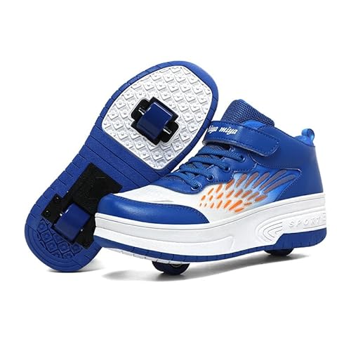 Hixingo Schuhe mit Rollen für Mädchen Jungen Kinder, Rollschuhe Schuhe Turnschuhe mit Rollen, Atmungsaktives Multifunktionale Skateboardschuhe Kinderschuhe Haken und Schlaufe Sneaker von Hixingo