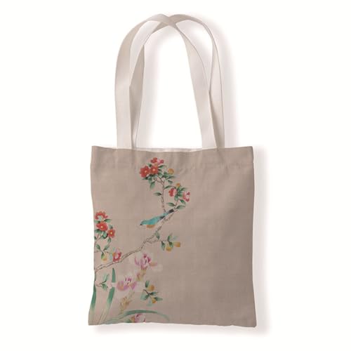 Hixingo Strandtasche Leinwand Groß Damen Herren, Strandtasche Faltbar XXL Familie Badetasche Leichte, Reisen Beach Tote Bag für Strand Pool Fitnessstudio Einkaufen (37 * 33cm,Blume 12) von Hixingo