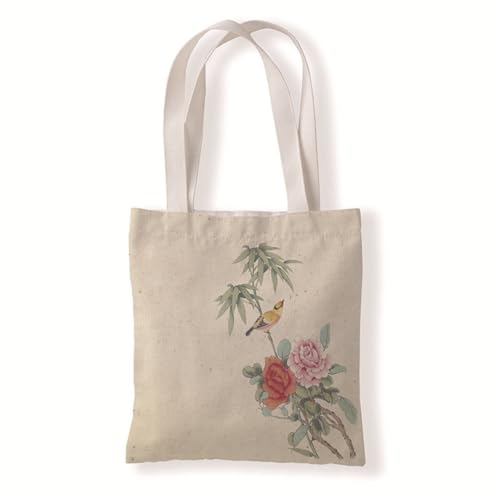 Hixingo Strandtasche Leinwand Groß Damen Herren, Strandtasche Faltbar XXL Familie Badetasche Leichte, Reisen Beach Tote Bag für Strand Pool Fitnessstudio Einkaufen (37 * 33cm,Blume 2) von Hixingo