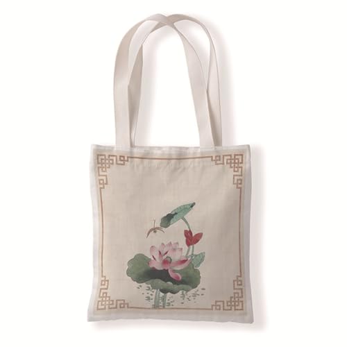 Hixingo Strandtasche Leinwand Groß Damen Herren, Strandtasche Faltbar XXL Familie Badetasche Leichte, Reisen Beach Tote Bag für Strand Pool Fitnessstudio Einkaufen (37 * 33cm,Blume 8) von Hixingo