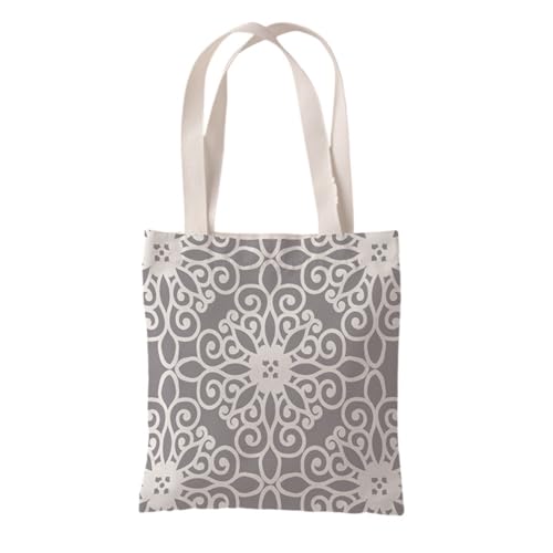 Hixingo Strandtasche Leinwand Groß Damen Herren, Strandtasche Faltbar XXL Familie Badetasche Leichte, Reisen Beach Tote Bag für Strand Pool Fitnessstudio Einkaufen (37 * 33cm,Graudruck 12) von Hixingo