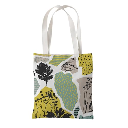 Hixingo Strandtasche Leinwand Groß Damen Herren, Strandtasche Faltbar XXL Familie Badetasche Leichte, Reisen Beach Tote Bag für Strand Pool Fitnessstudio Einkaufen (37 * 33cm,Grüner Herbst 15) von Hixingo