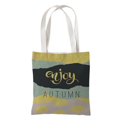 Hixingo Strandtasche Leinwand Groß Damen Herren, Strandtasche Faltbar XXL Familie Badetasche Leichte, Reisen Beach Tote Bag für Strand Pool Fitnessstudio Einkaufen (37 * 33cm,Grüner Herbst 5) von Hixingo