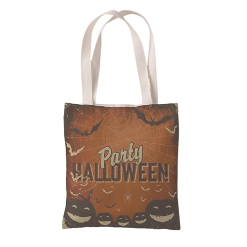 Hixingo Strandtasche Leinwand Groß Damen Herren, Strandtasche Faltbar XXL Familie Badetasche Leichte, Reisen Beach Tote Bag für Strand Pool Fitnessstudio Einkaufen (37 * 33cm,Halloween 14) von Hixingo