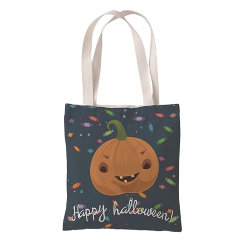 Hixingo Strandtasche Leinwand Groß Damen Herren, Strandtasche Faltbar XXL Familie Badetasche Leichte, Reisen Beach Tote Bag für Strand Pool Fitnessstudio Einkaufen (37 * 33cm,Halloween 3) von Hixingo