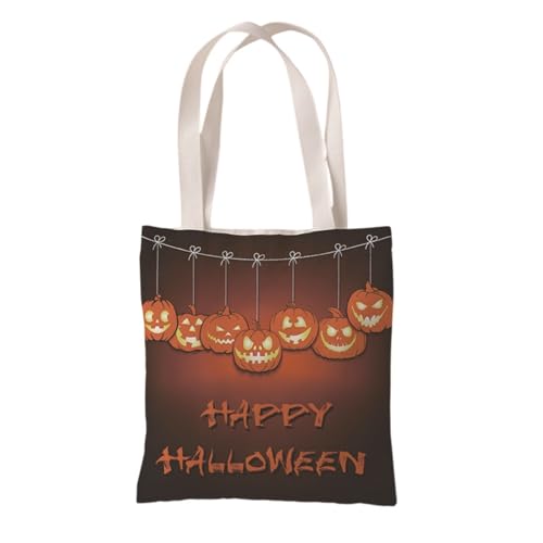 Hixingo Strandtasche Leinwand Groß Damen Herren, Strandtasche Faltbar XXL Familie Badetasche Leichte, Reisen Beach Tote Bag für Strand Pool Fitnessstudio Einkaufen (37 * 33cm,Halloween 8) von Hixingo