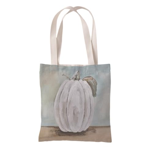 Hixingo Strandtasche Leinwand Groß Damen Herren, Strandtasche Faltbar XXL Familie Badetasche Leichte, Reisen Beach Tote Bag für Strand Pool Fitnessstudio Einkaufen (37 * 33cm,Kürbis 32) von Hixingo