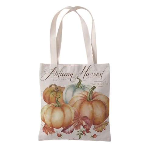 Hixingo Strandtasche Leinwand Groß Damen Herren, Strandtasche Faltbar XXL Familie Badetasche Leichte, Reisen Beach Tote Bag für Strand Pool Fitnessstudio Einkaufen (37 * 33cm,Kürbis 42) von Hixingo