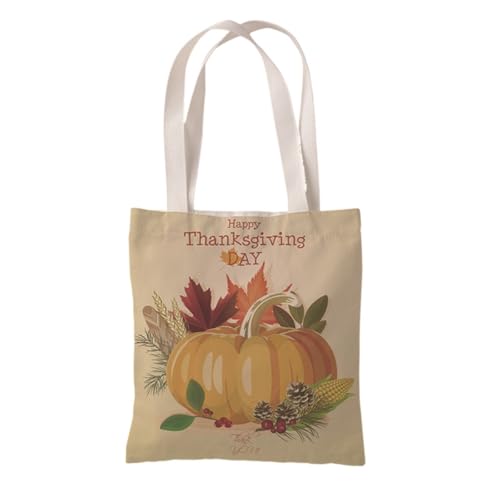 Hixingo Strandtasche Leinwand Groß Damen Herren, Strandtasche Faltbar XXL Familie Badetasche Leichte, Reisen Beach Tote Bag für Strand Pool Fitnessstudio Einkaufen (37 * 33cm,Kürbis 44) von Hixingo