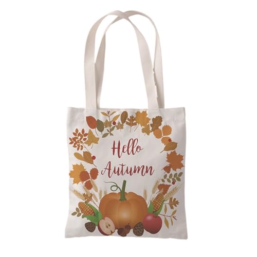 Hixingo Strandtasche Leinwand Groß Damen Herren, Strandtasche Faltbar XXL Familie Badetasche Leichte, Reisen Beach Tote Bag für Strand Pool Fitnessstudio Einkaufen (37 * 33cm,Kürbis 45) von Hixingo