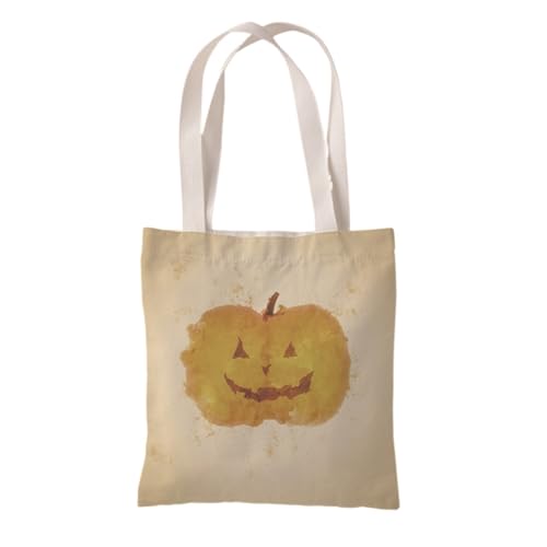 Hixingo Strandtasche Leinwand Groß Damen Herren, Strandtasche Faltbar XXL Familie Badetasche Leichte, Reisen Beach Tote Bag für Strand Pool Fitnessstudio Einkaufen (37 * 33cm,Kürbis 67) von Hixingo