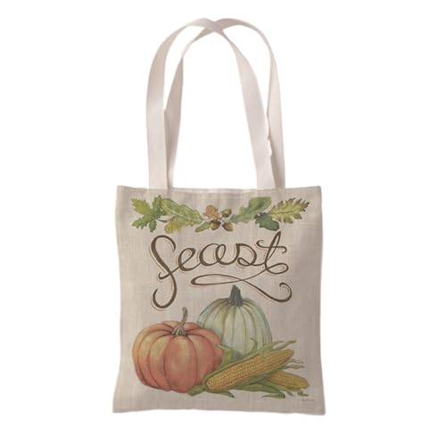 Hixingo Strandtasche Leinwand Groß Damen Herren, Strandtasche Faltbar XXL Familie Badetasche Leichte, Reisen Beach Tote Bag für Strand Pool Fitnessstudio Einkaufen (37 * 33cm,Kürbis 8) von Hixingo